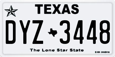 TX license plate DYZ3448
