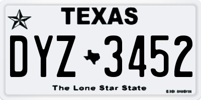 TX license plate DYZ3452
