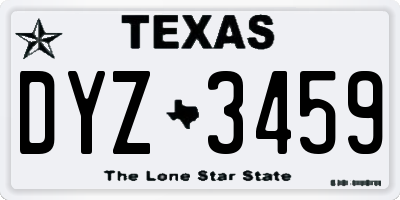 TX license plate DYZ3459
