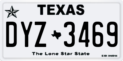 TX license plate DYZ3469