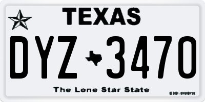 TX license plate DYZ3470