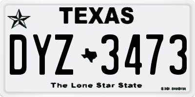 TX license plate DYZ3473