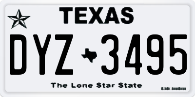 TX license plate DYZ3495