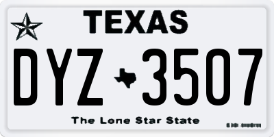TX license plate DYZ3507