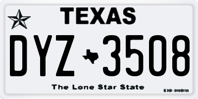 TX license plate DYZ3508