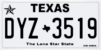TX license plate DYZ3519