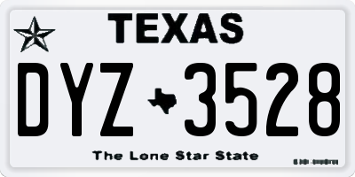TX license plate DYZ3528