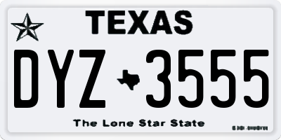 TX license plate DYZ3555