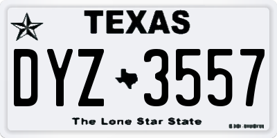 TX license plate DYZ3557