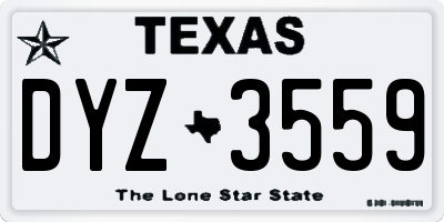TX license plate DYZ3559