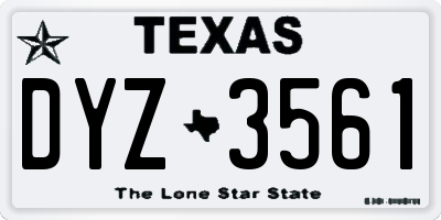 TX license plate DYZ3561