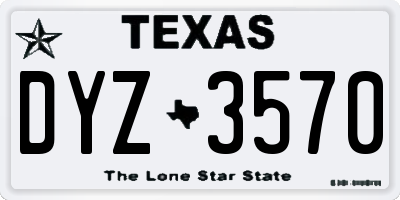 TX license plate DYZ3570