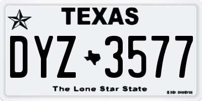 TX license plate DYZ3577