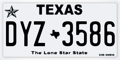 TX license plate DYZ3586