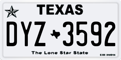 TX license plate DYZ3592