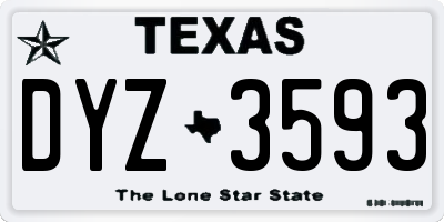 TX license plate DYZ3593