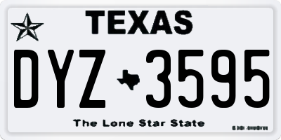 TX license plate DYZ3595