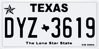 TX license plate DYZ3619