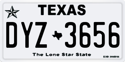 TX license plate DYZ3656