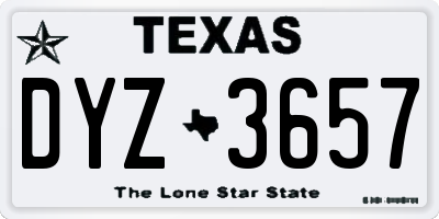 TX license plate DYZ3657