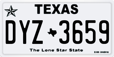 TX license plate DYZ3659