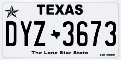 TX license plate DYZ3673