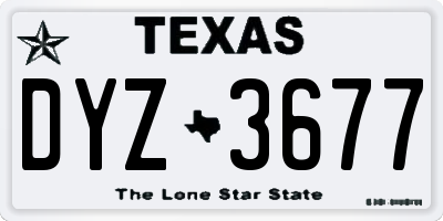 TX license plate DYZ3677