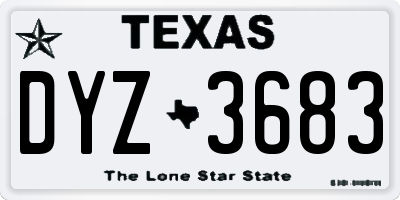 TX license plate DYZ3683