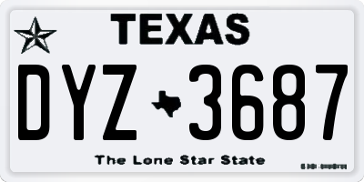 TX license plate DYZ3687