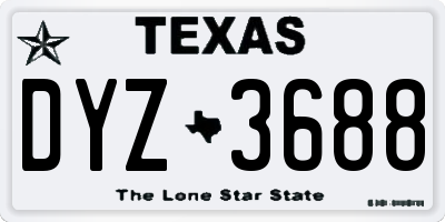 TX license plate DYZ3688