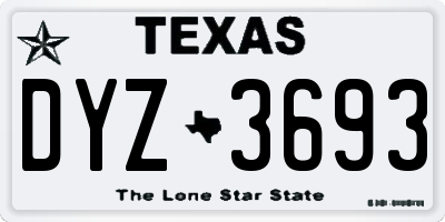 TX license plate DYZ3693