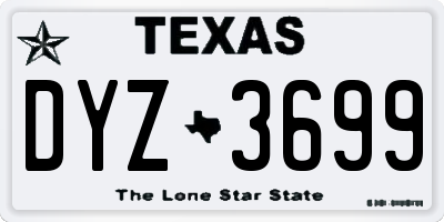 TX license plate DYZ3699