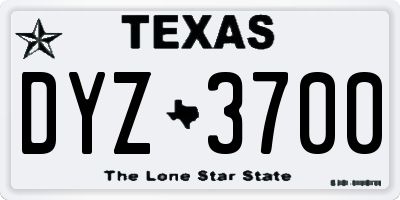 TX license plate DYZ3700
