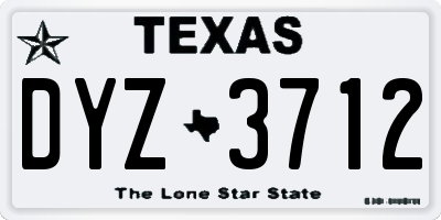 TX license plate DYZ3712