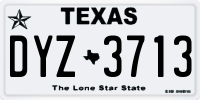 TX license plate DYZ3713