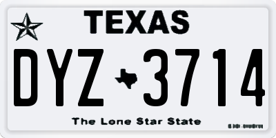 TX license plate DYZ3714