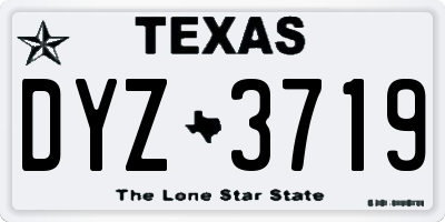 TX license plate DYZ3719
