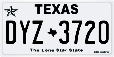 TX license plate DYZ3720
