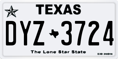 TX license plate DYZ3724