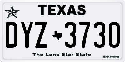 TX license plate DYZ3730