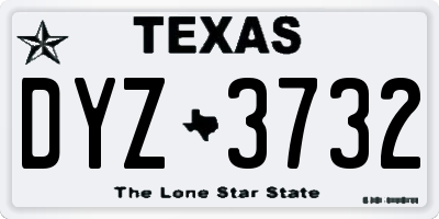 TX license plate DYZ3732