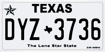 TX license plate DYZ3736