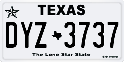 TX license plate DYZ3737
