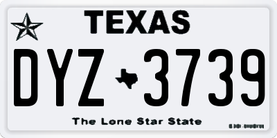 TX license plate DYZ3739