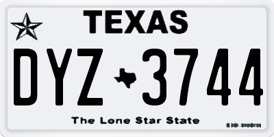 TX license plate DYZ3744