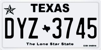 TX license plate DYZ3745