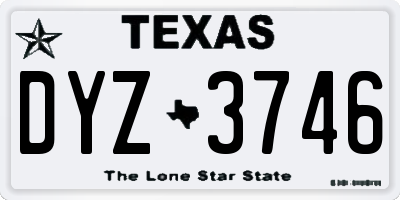 TX license plate DYZ3746