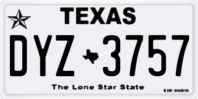 TX license plate DYZ3757