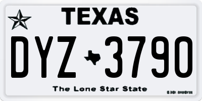 TX license plate DYZ3790
