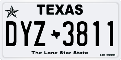 TX license plate DYZ3811